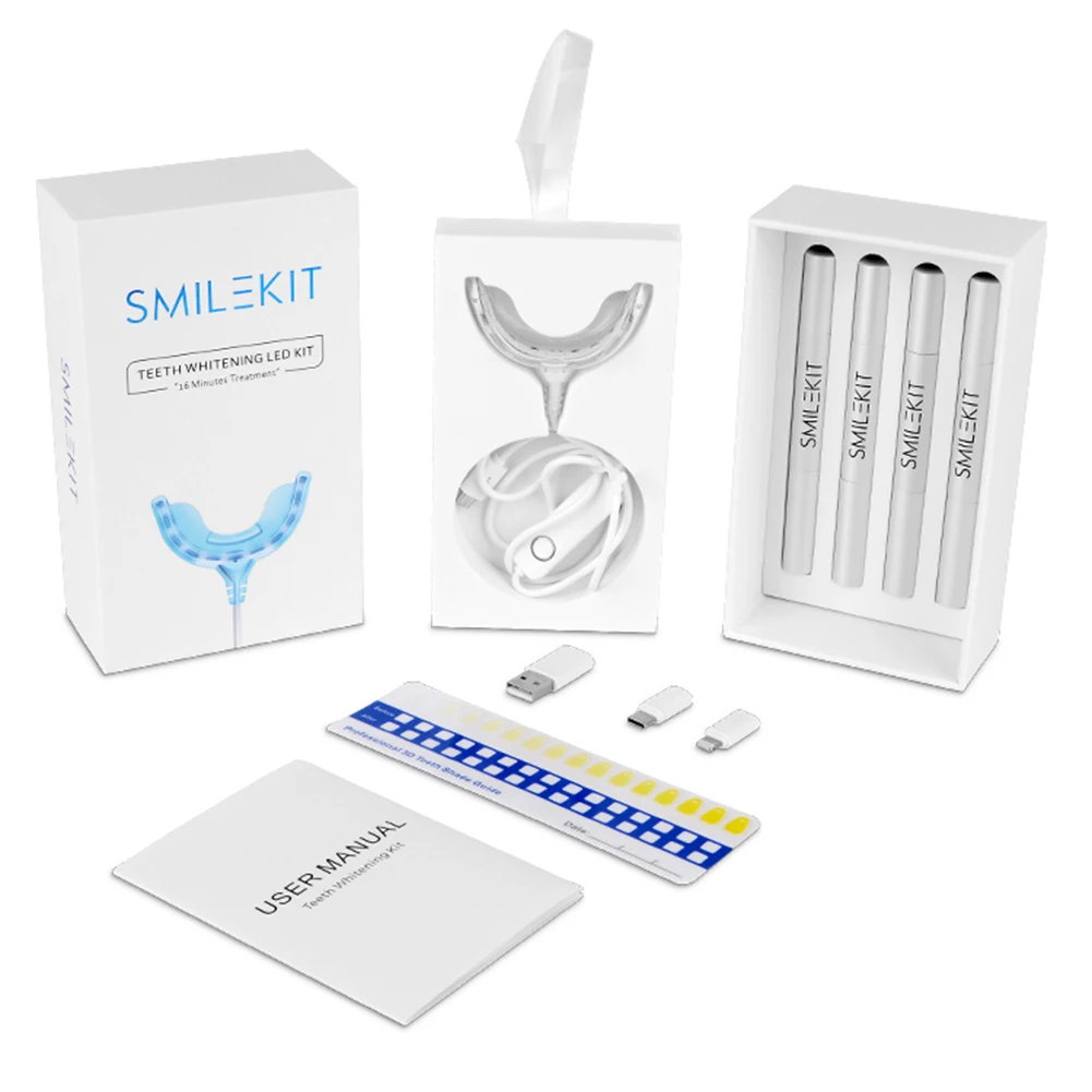 Teeth Whitening Led Kit - Akıllı Zamanlama 16 LED Soğuk Işık