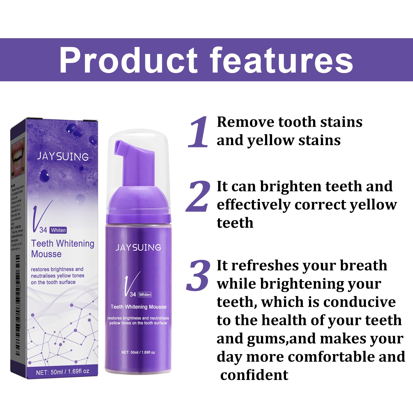 V34 Köpük Diş Temizleme Diş Ma - Teeth Whitening Effective incelemesi ve fiyatı